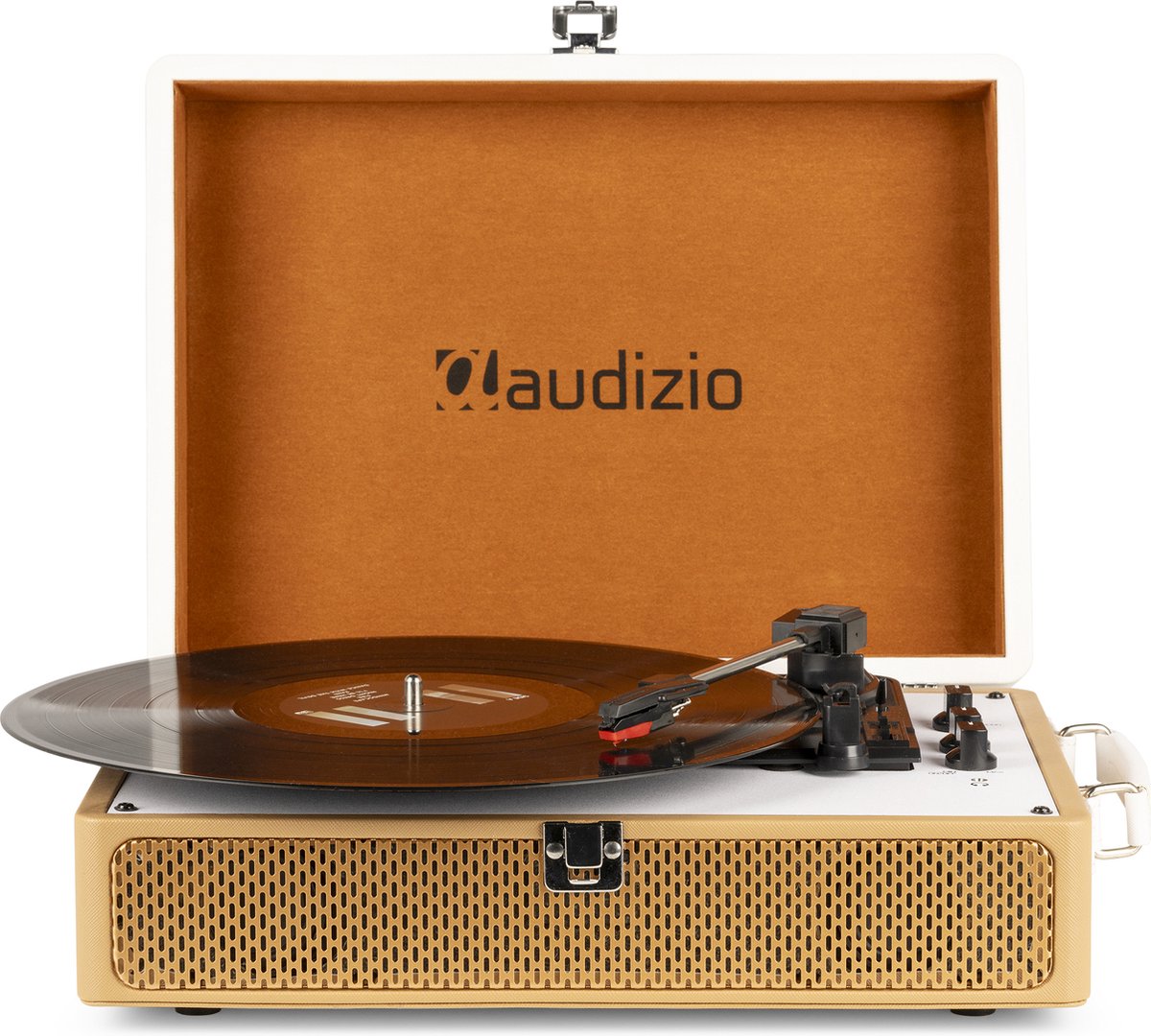 Audizio RP119 bluetooth platenspeler in bruin en wit