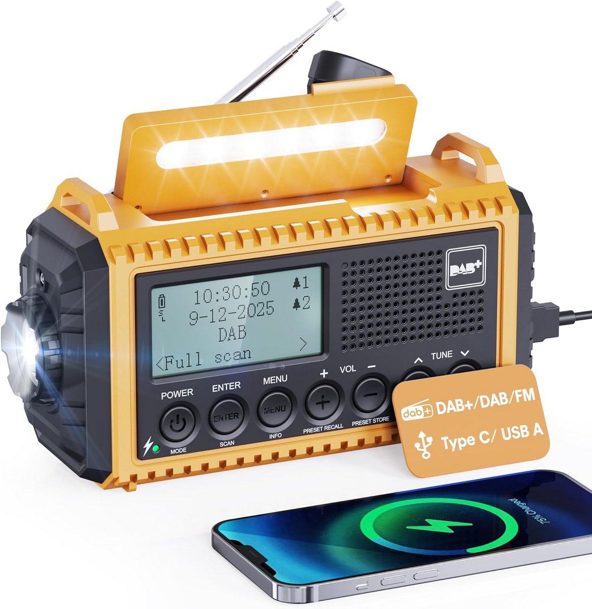 Bouwradio met accu, DAB ontvangst en draadloze koppeling