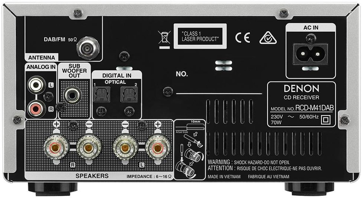 Denon RCD-M41DAB cd-speler met ingebouwde versterker in zwart