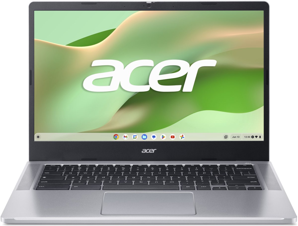 Acer Chromebook 314 CB314-4H-C4HF, geopend op een bureau