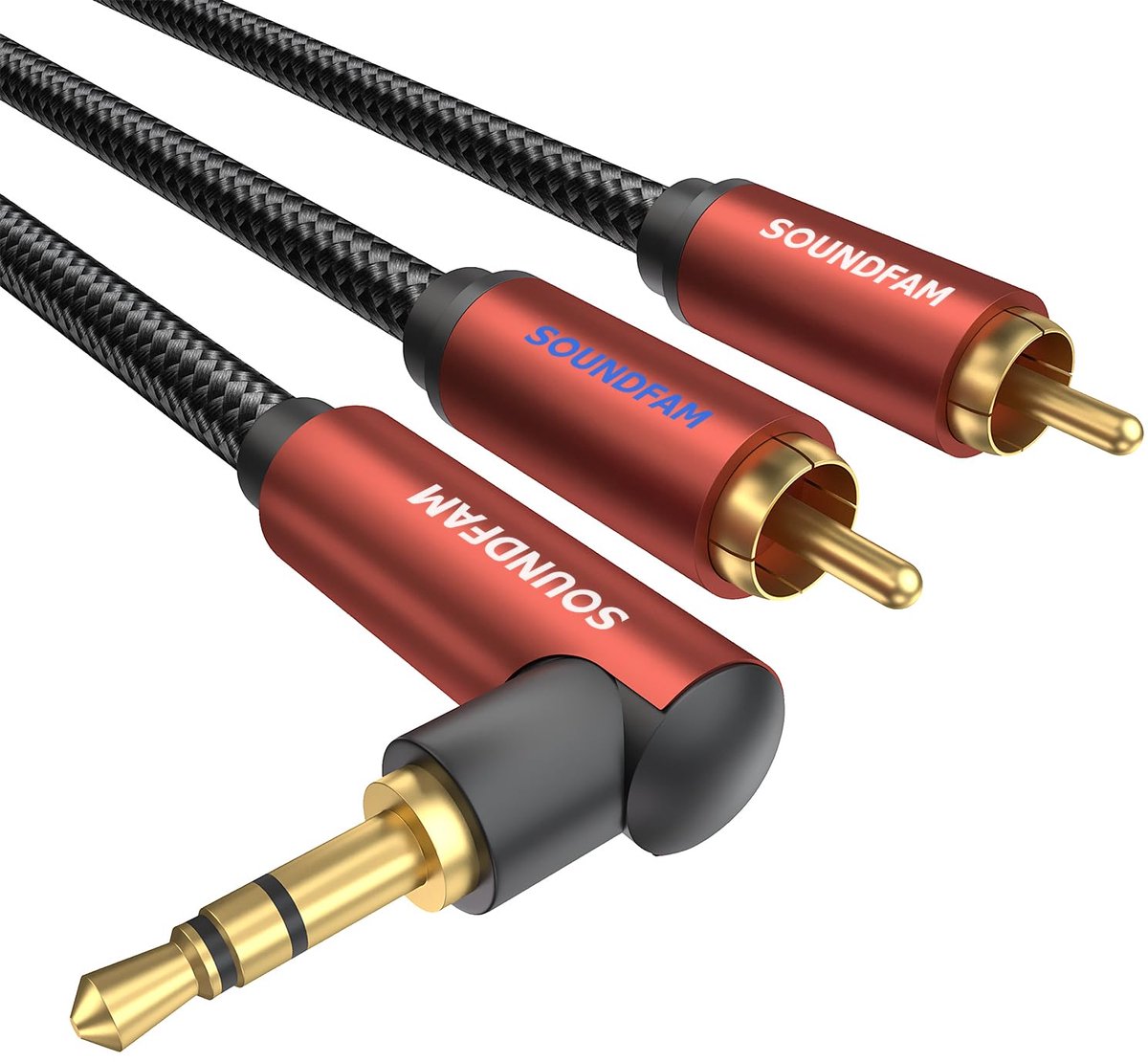 Cinch kabel van 5 meter voor subwoofer en versterker