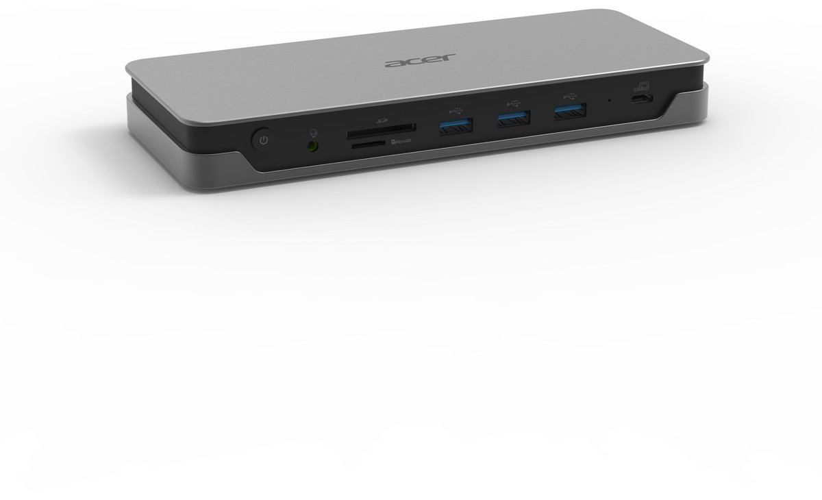 Acer USB Type-C docking station in zilvergrijs