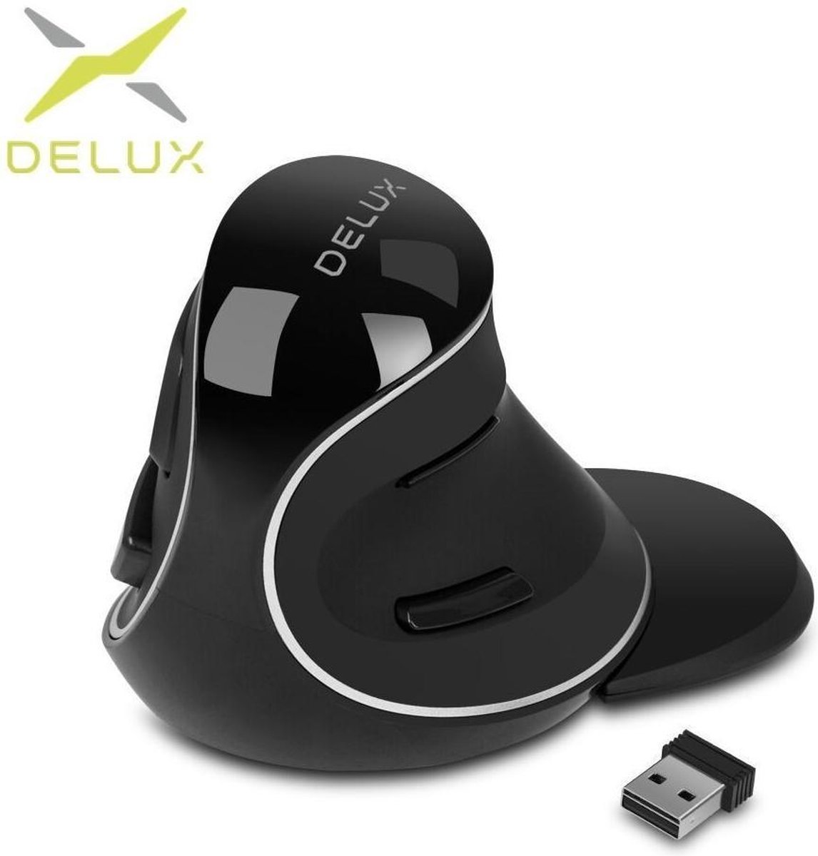 Delux M618 Plus verticale ergonomische muis met polssteun