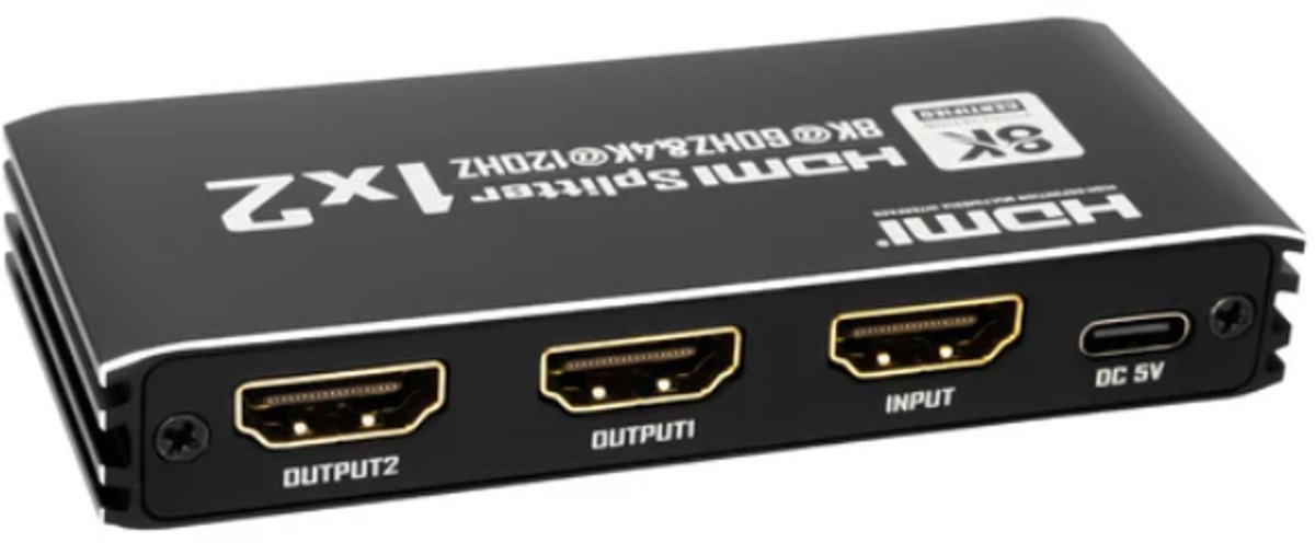 NÖRDIC 4K HDMI 2.1 Splitter met twee uitgangen