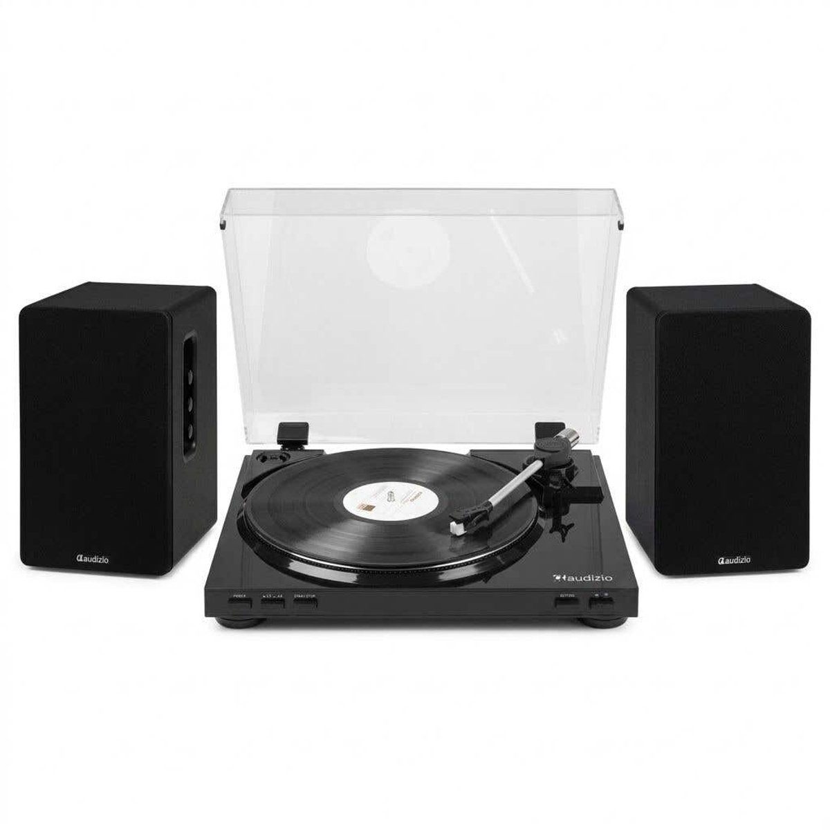 Audizio RP310 platenspeler hifi set met twee boekenplank speakers