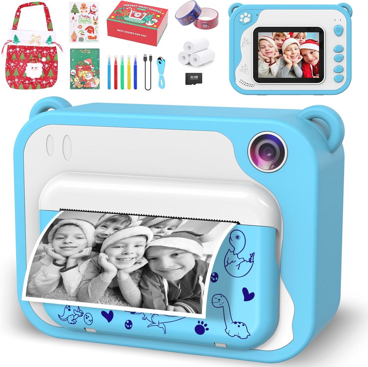 Kindercamera met 10x zoom, 2,4 inch scherm en 1080p hd-video