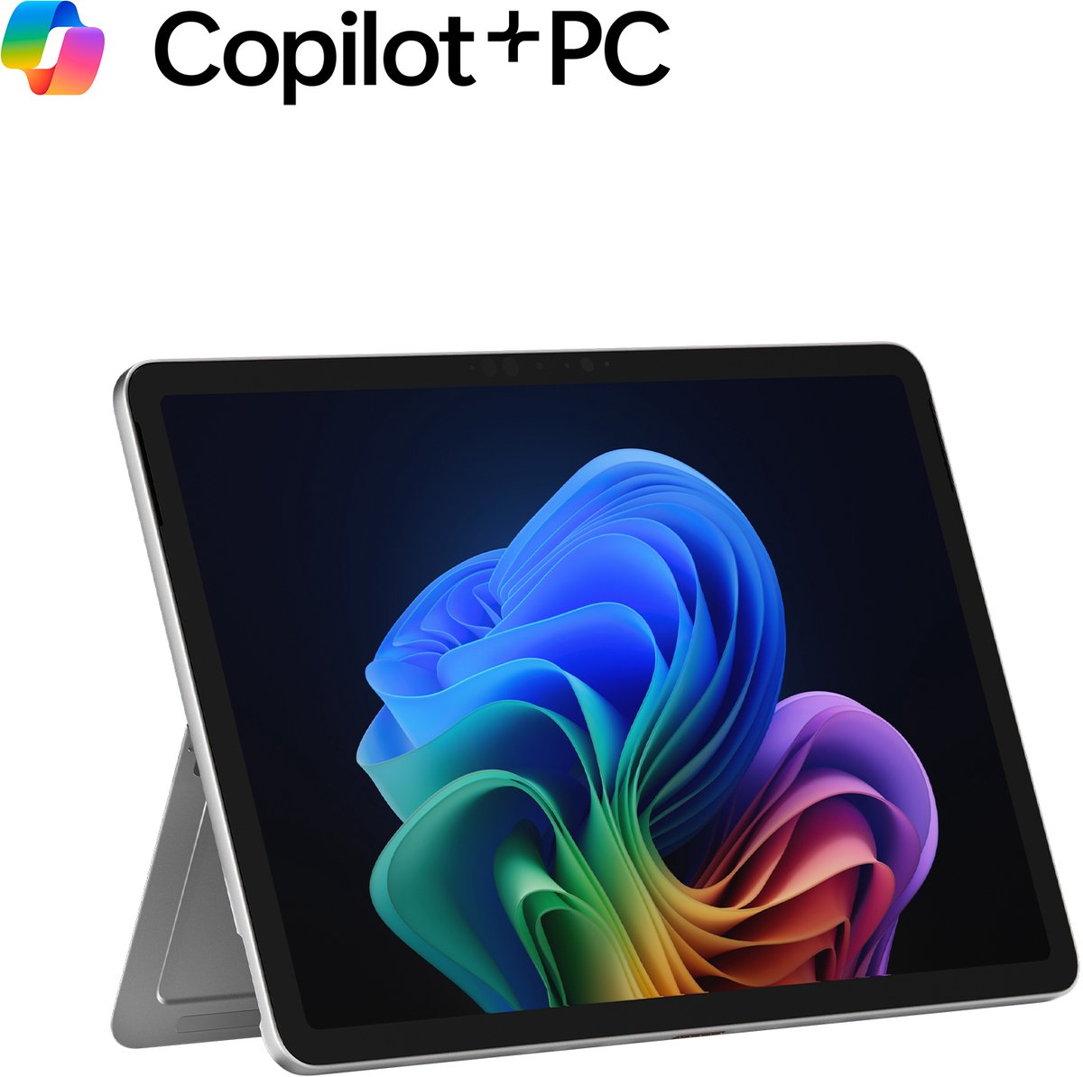 Microsoft Surface Pro Copilot+ laptop met 12 inch touchscreen in platinum