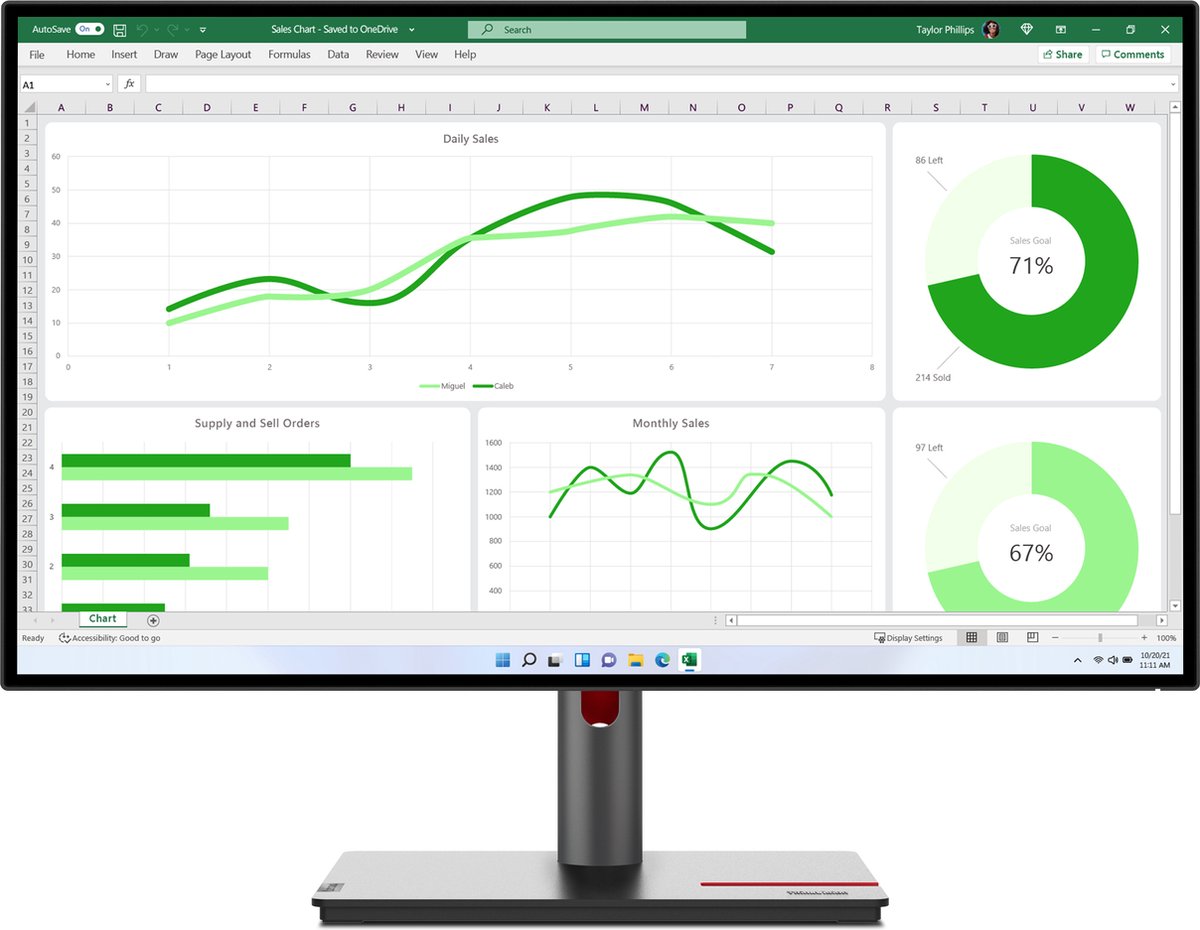 Lenovo ThinkVision P27Q-30 27 inch QHD zakelijke monitor