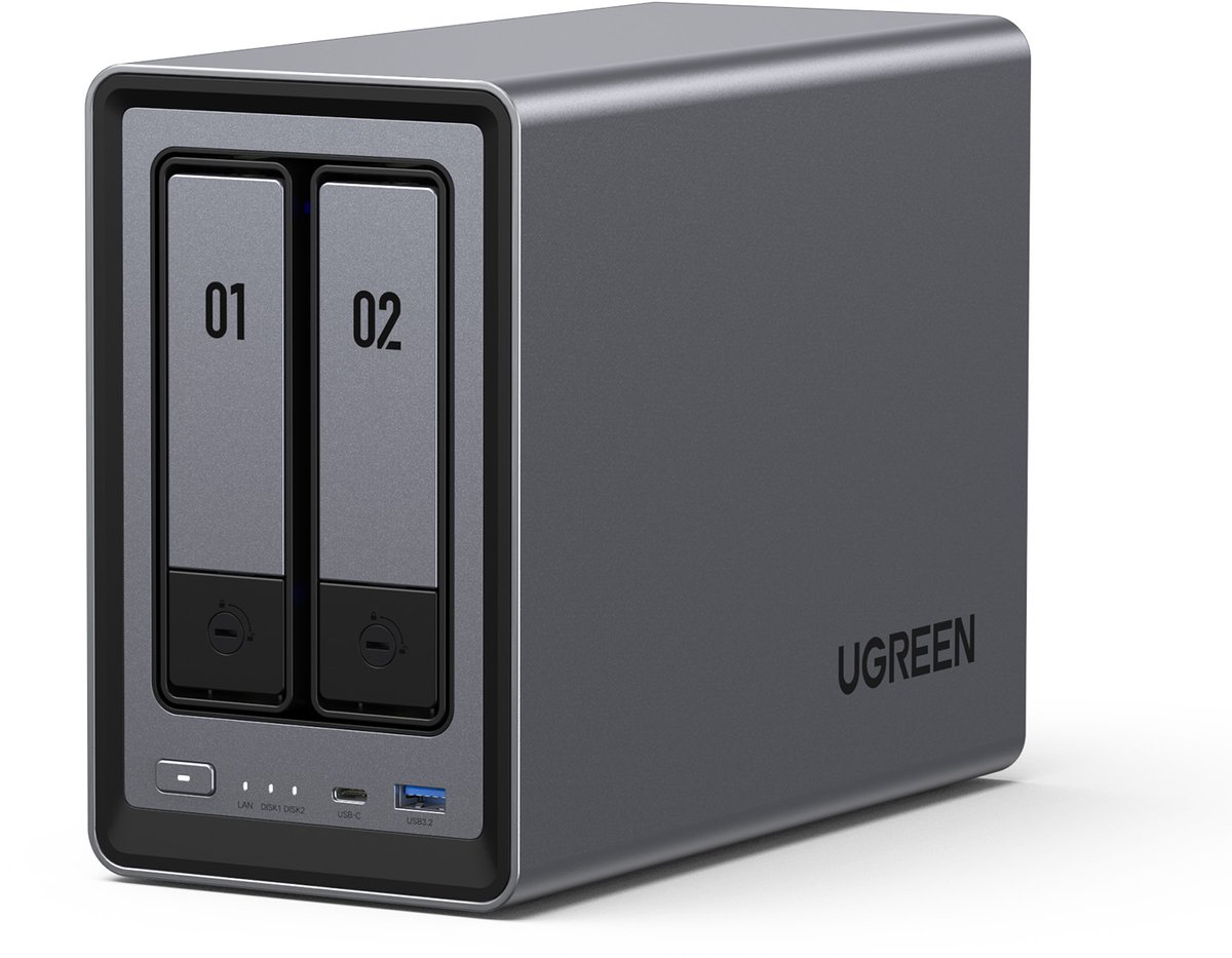 UGREEN NASync DXP2800 NAS-server met twee schijfsleuven