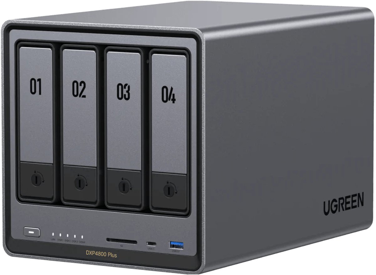 UGREEN NASync DXP4800 Plus NAS-server met vier schijfsleuven