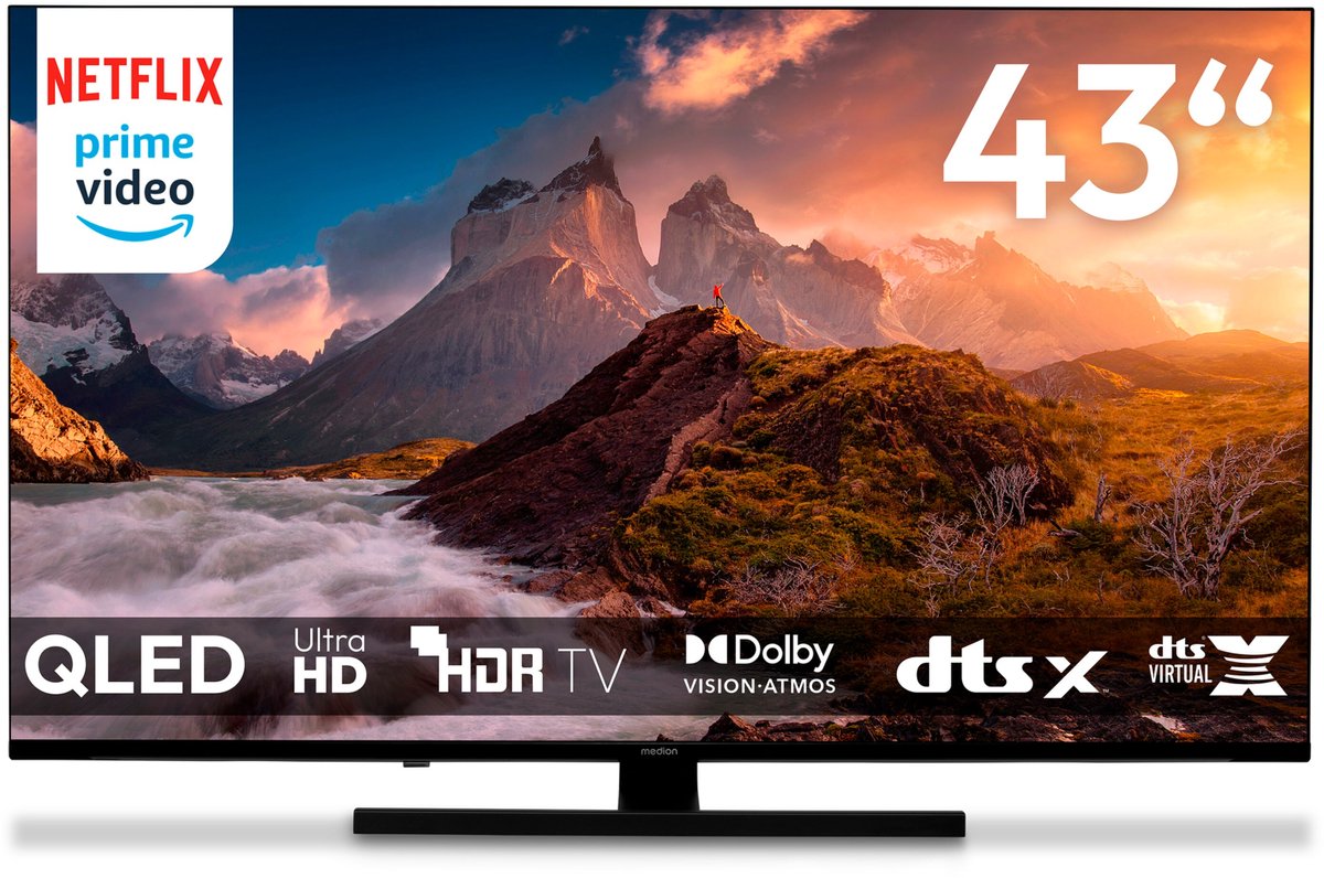 MEDION 108 cm 43 inch QLED tv met Google TV en Dolby Vision