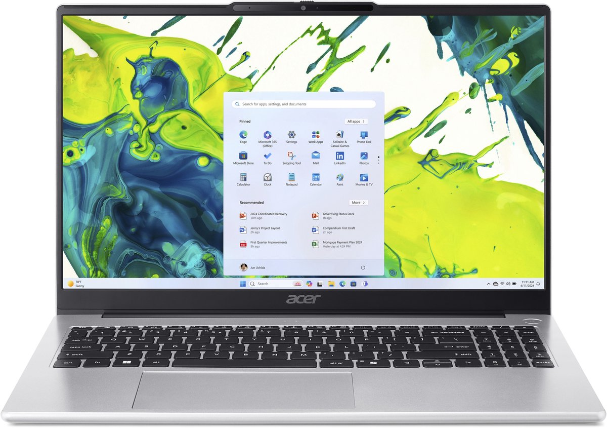 Acer Aspire AL15-44P-R04J laptop met 15 inch scherm in zilver
