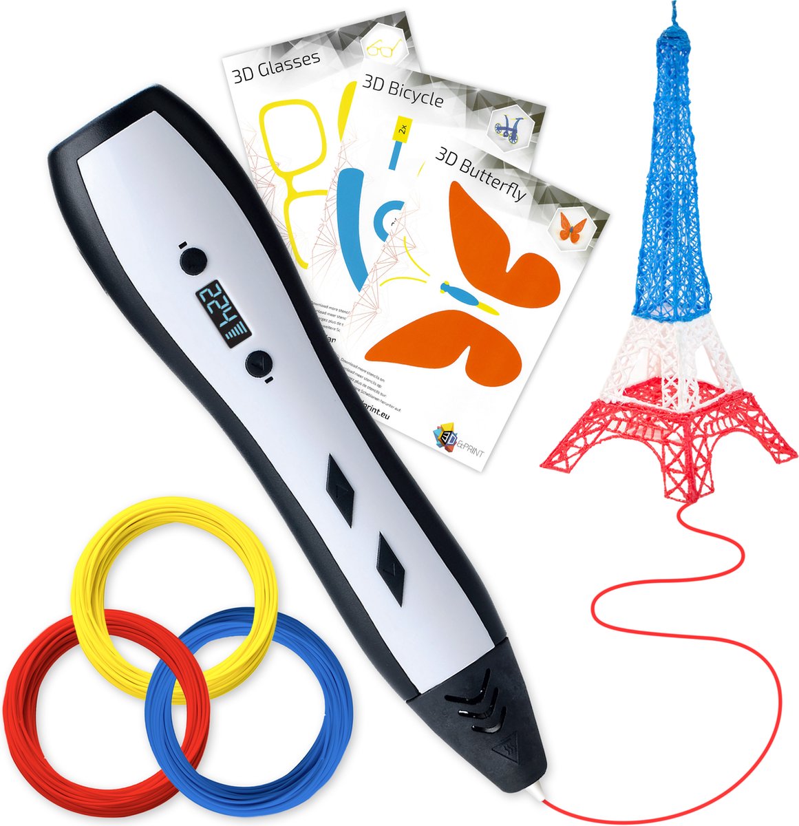 3D&Print 3D Pen Starterspakket Pro met LCD-scherm