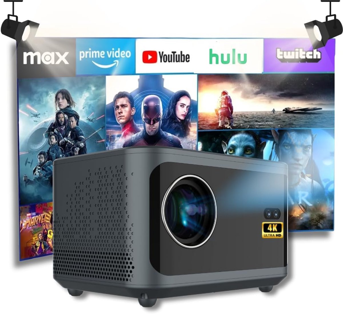 SnelShoppen Beamer 4K met automatische focus en Android 13