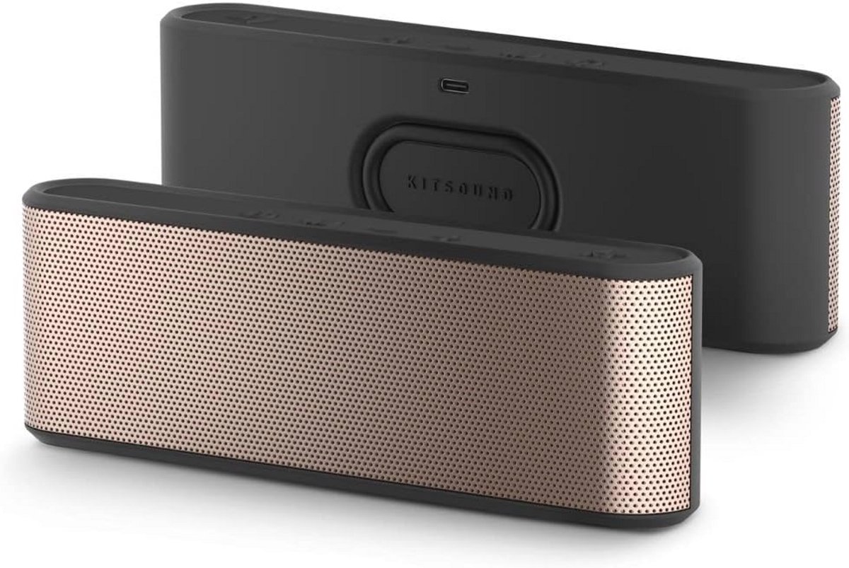 KitSound Boombar 30 draadloze speaker in rosé goud met zwarte rand