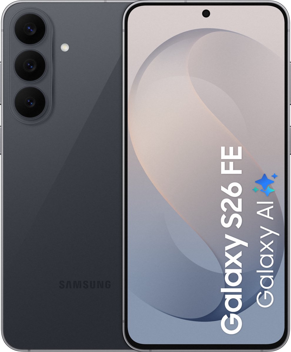 Samsung Galaxy S26 FE smartphone in de kleur Graphite