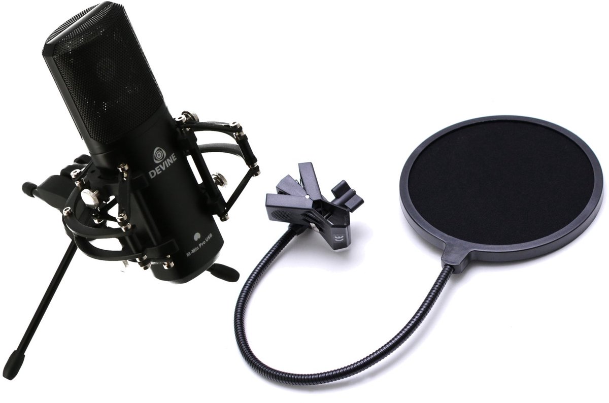 Devine M-Mic PRO usb-microfoon met meegeleverd popfilter