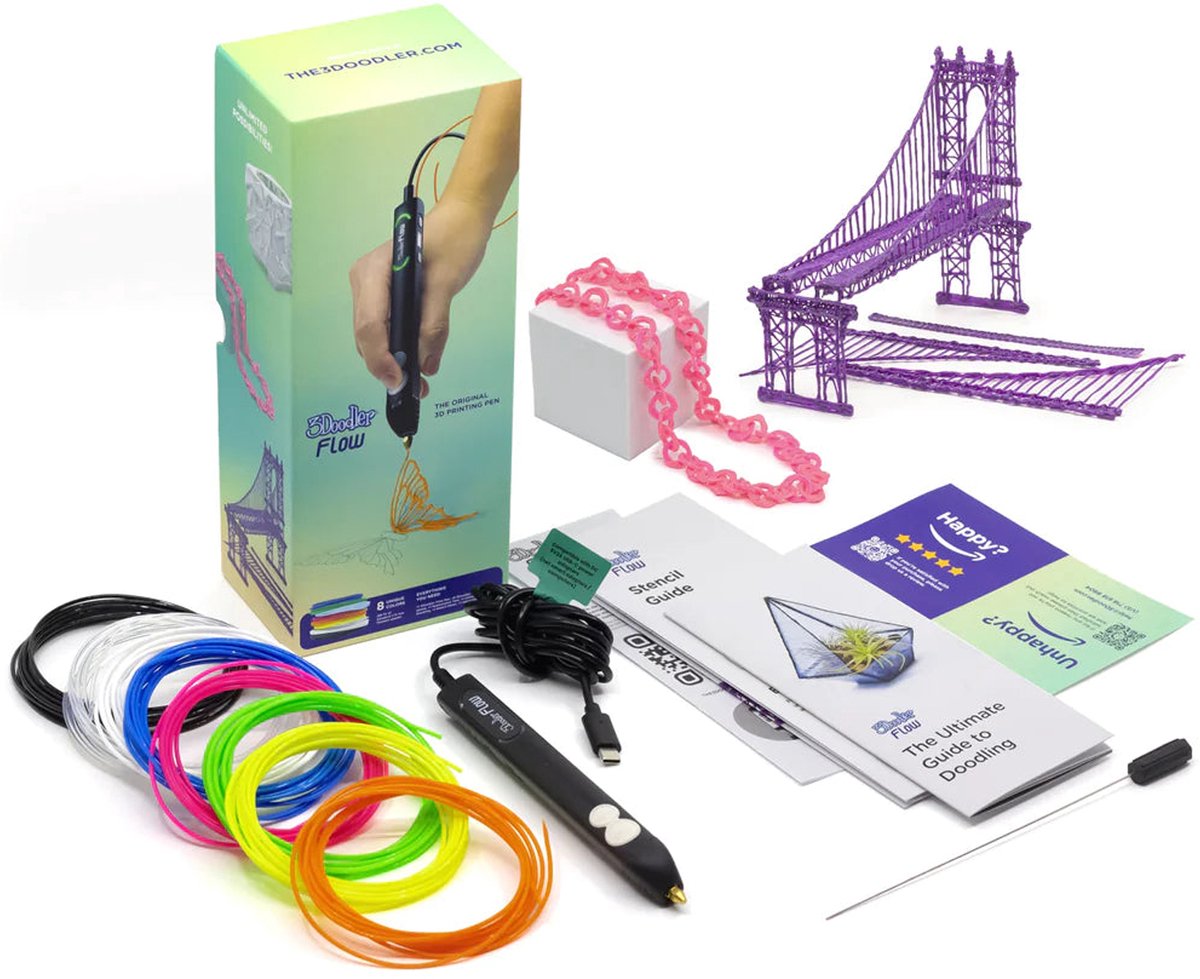3Doodler Flow 3D Pen Set met filament en ontwerpboek