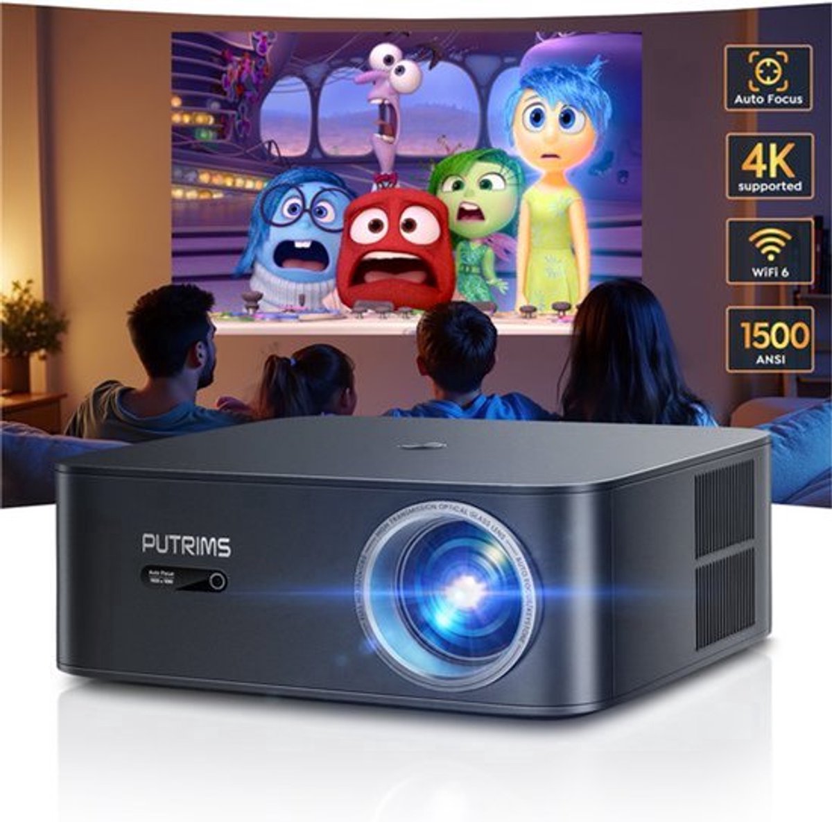 Beamer Full HD 1080P met 1500 ANSI-lumen lichtopbrengst