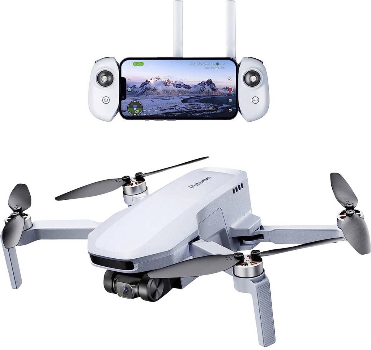 Potensic ATOM SE drone voor beginners, luchtfotografie in grijs