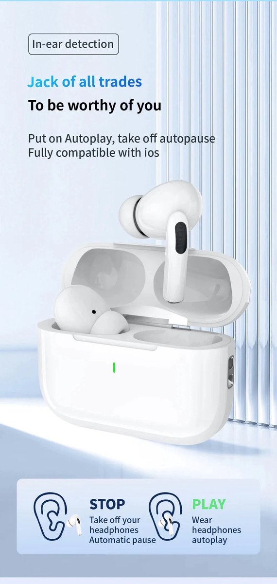 A7 Pro earbuds met Bluetooth 5.3 en oplaadcase