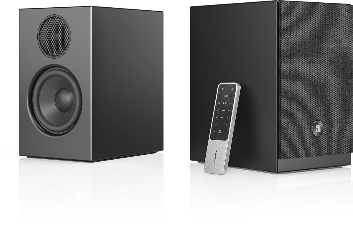Audio Pro A28 W smart multiroom actieve boekenplankluidsprekers in zwart