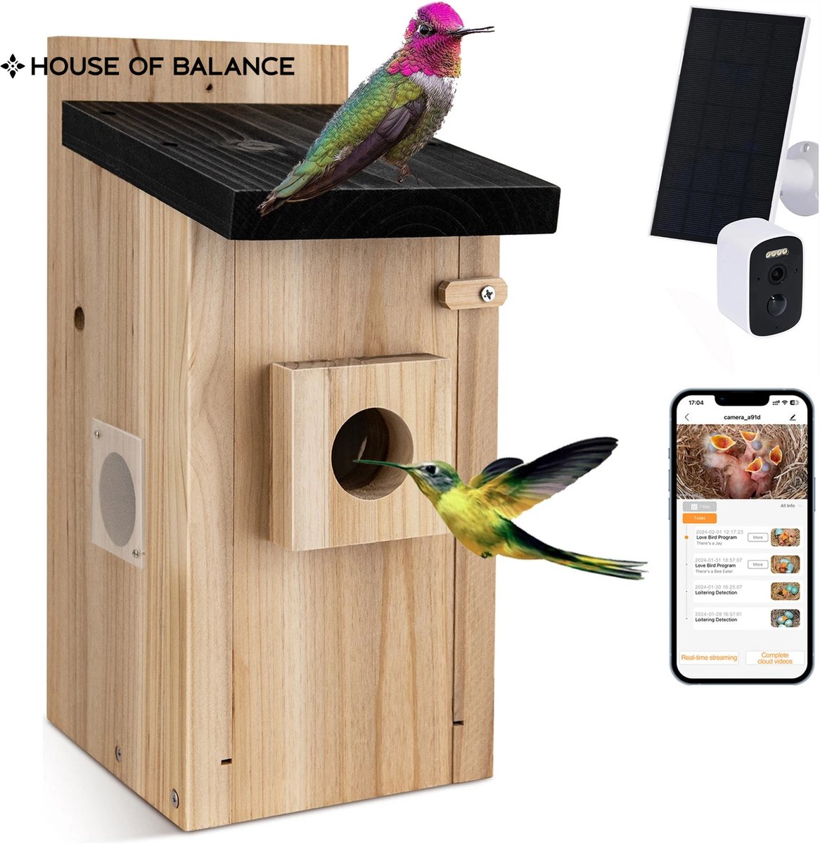 HOB smart vogelhuis met camera en zonnepaneel