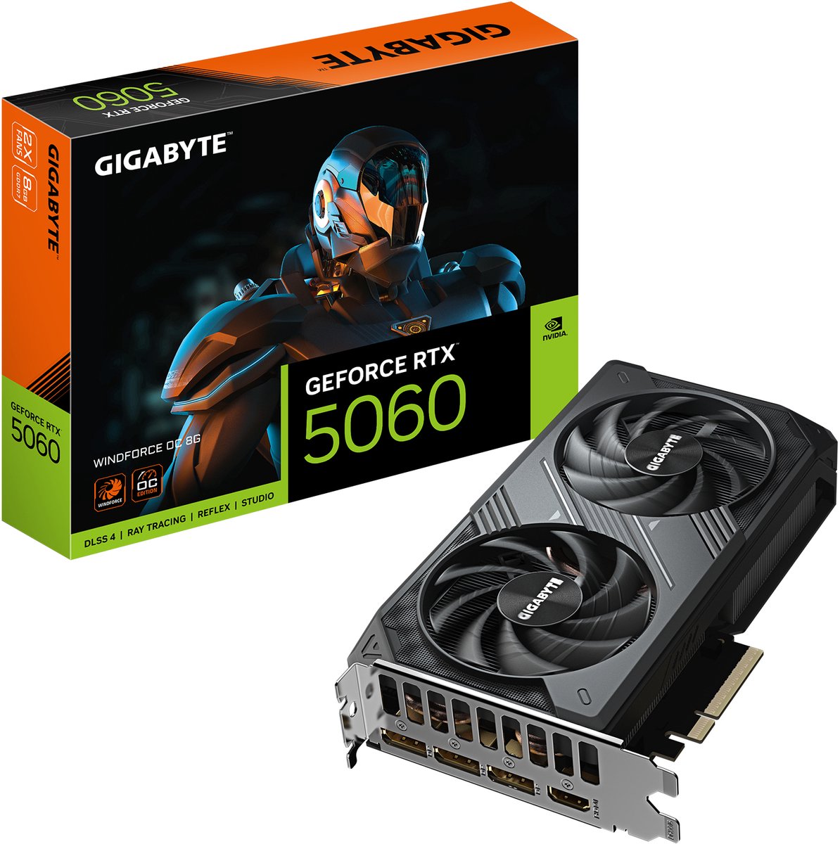 GIGABYTE GeForce RTX 5060 Windforce OC 8G videokaart