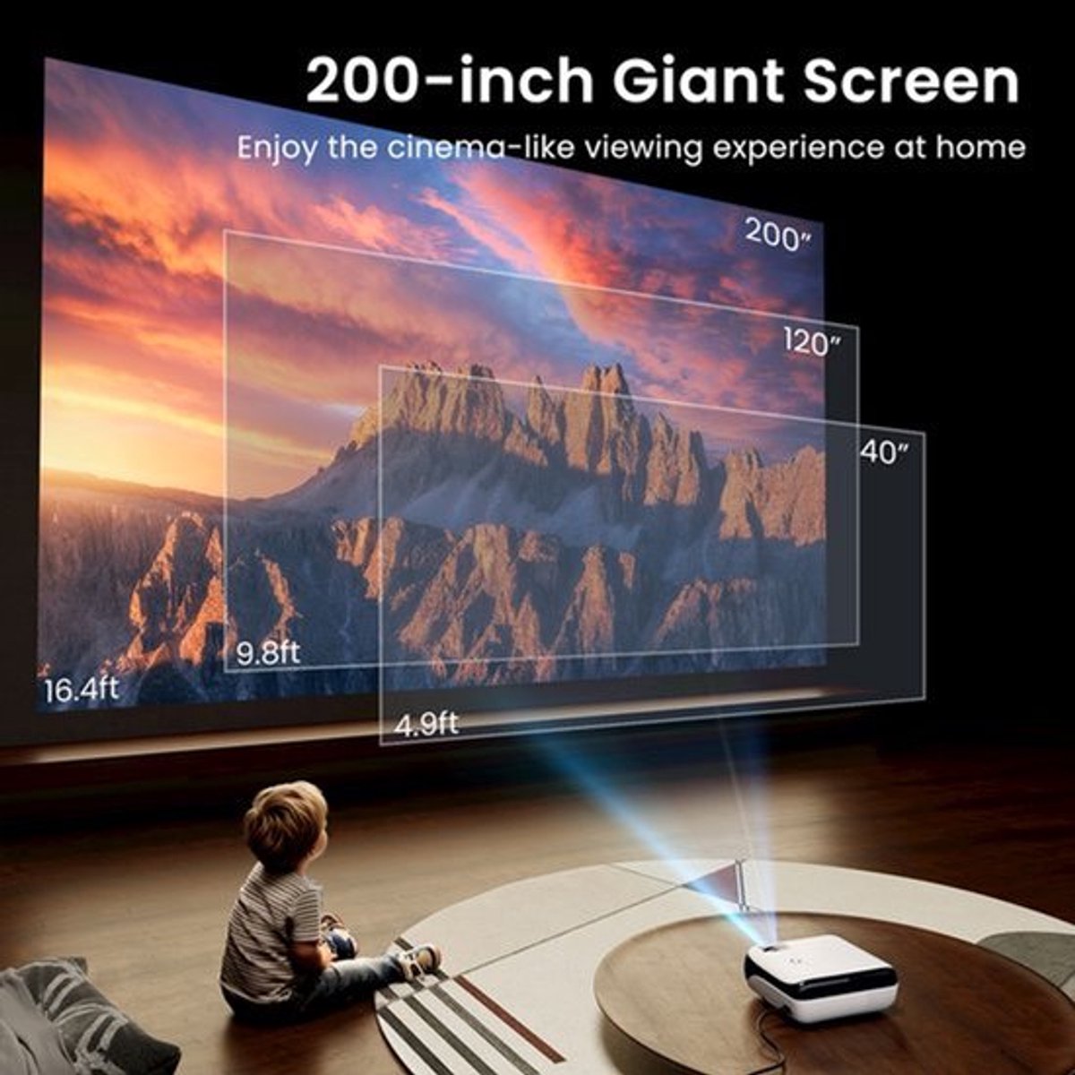 Beamer Full HD 1080P met Bluetooth en HDMI-aansluiting