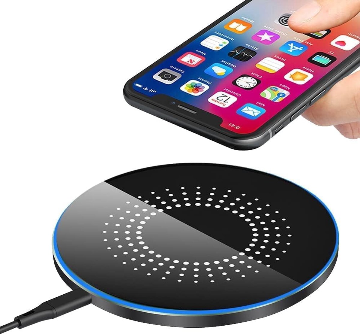 Snellader 15W draadloze oplader geschikt voor Samsung Galaxy en iPhone