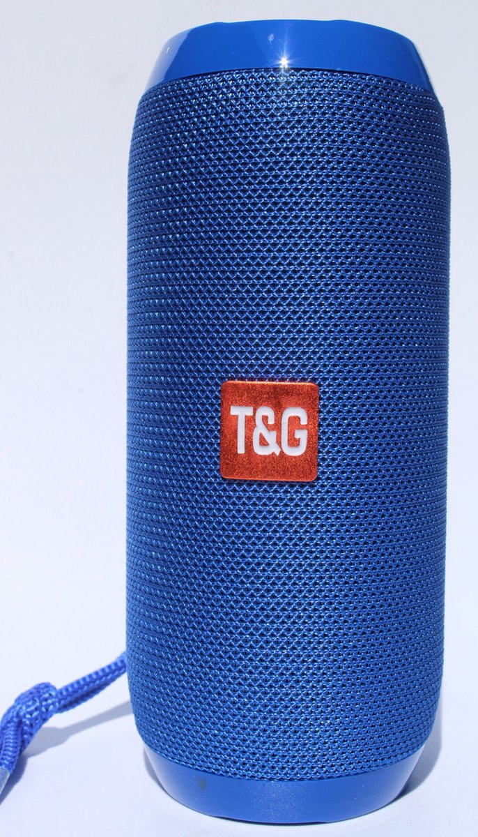 T&G TG117 blauwe cilindervormige draadloze speaker met draagkoord