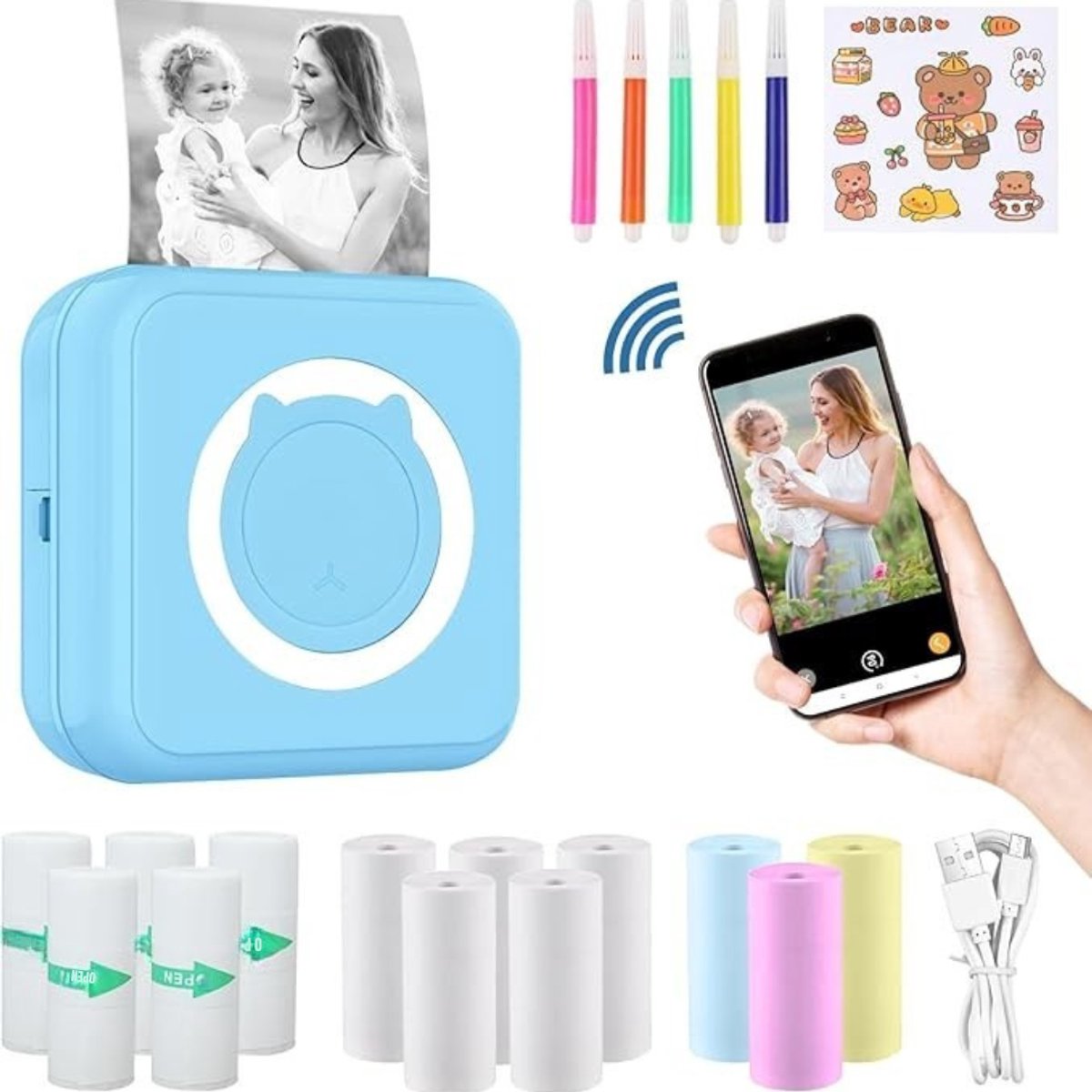 QIN fotoprinter voor smartphone in compacte polaroid-stijl