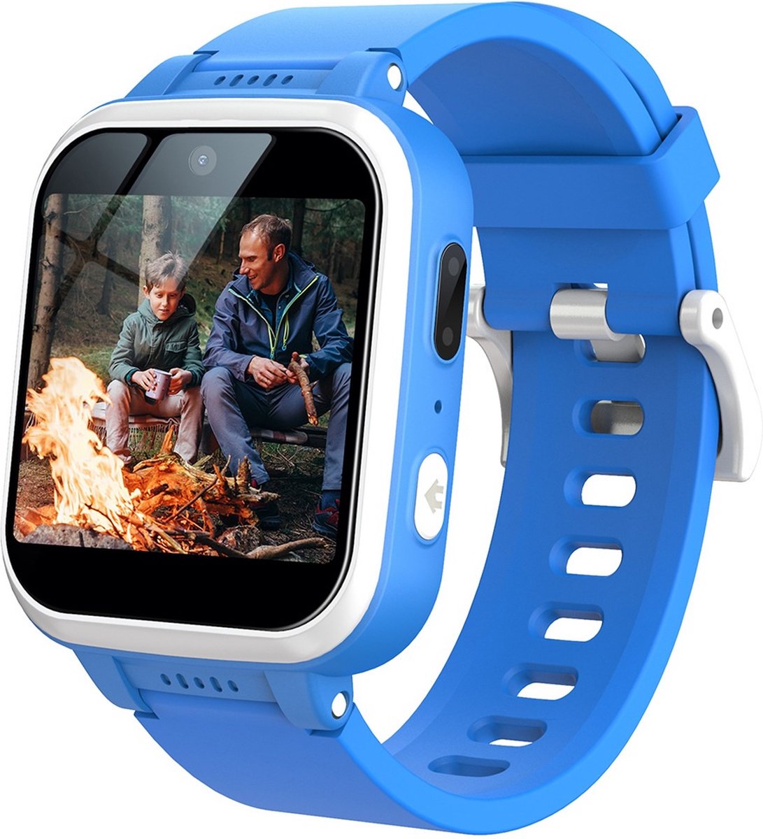 Kindersmartwatch met camera en ingebouwde spelletjes in blauw