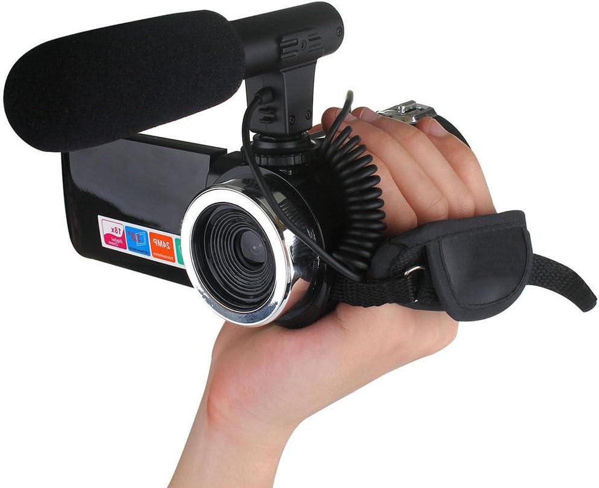 Camcorder met externe microfoonaansluiting en anti-shake