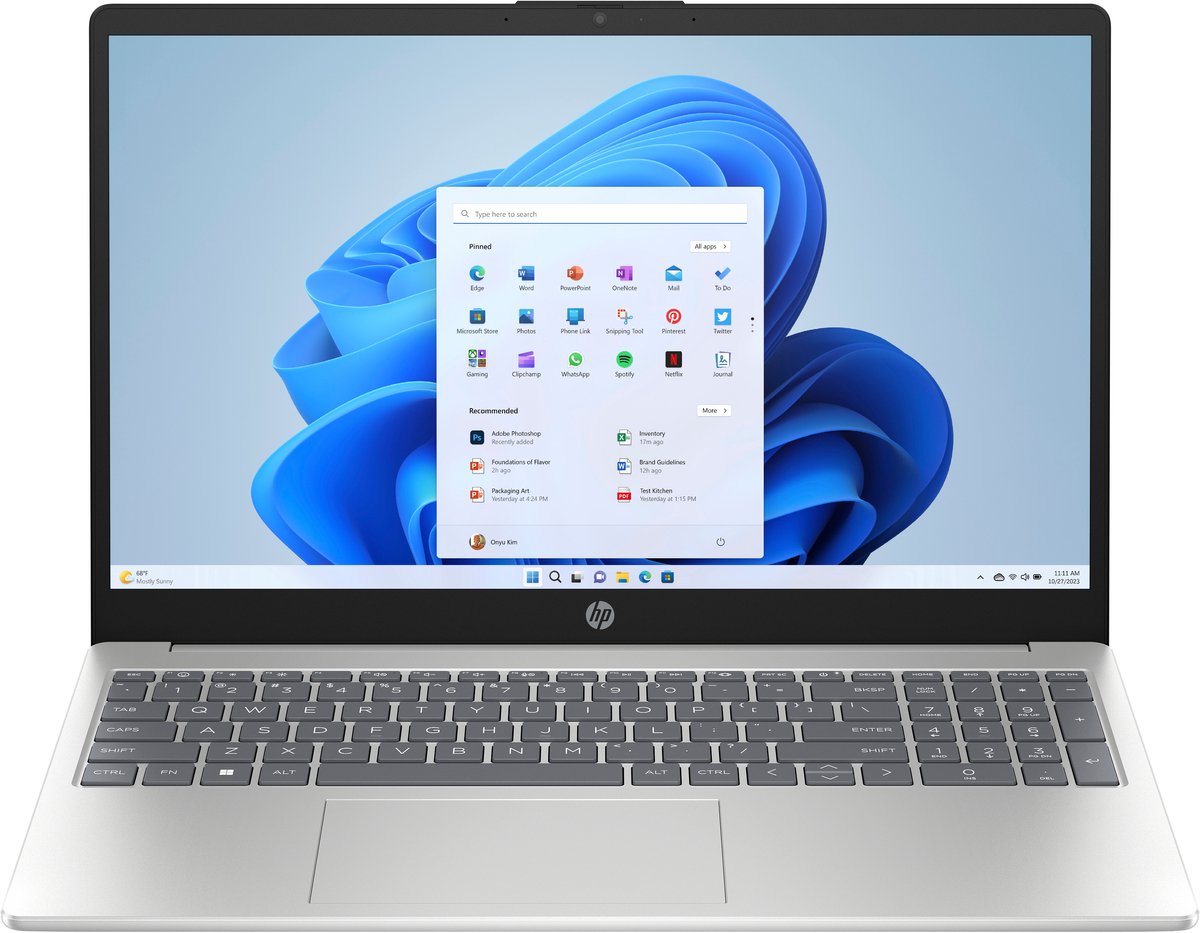 HP 15-fc0420nd laptop in zilver