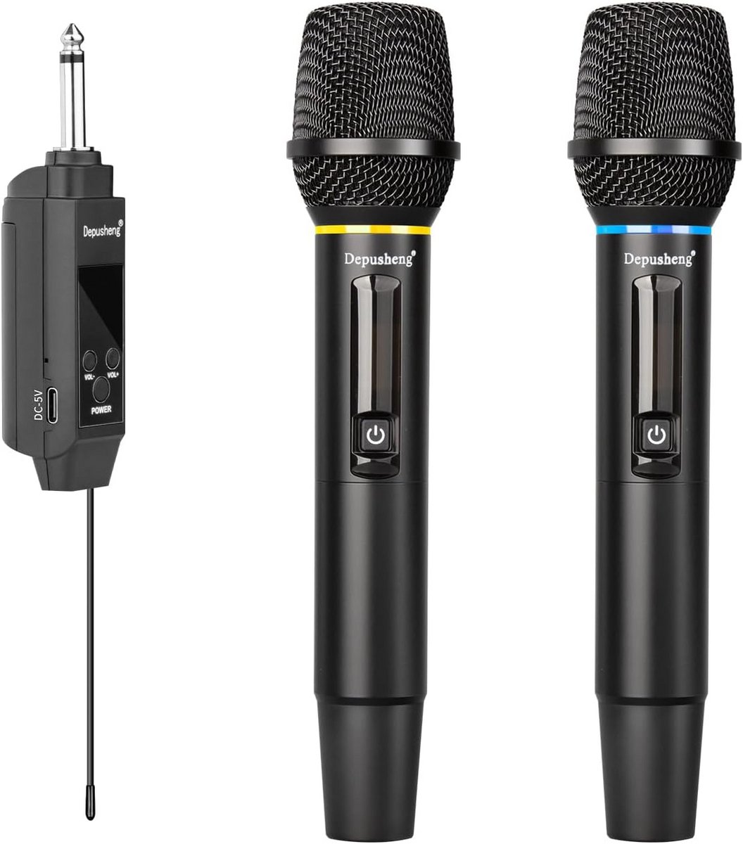Draadloze handmicrofoon voor karaoke en evenementen met oplaadbare ontvanger