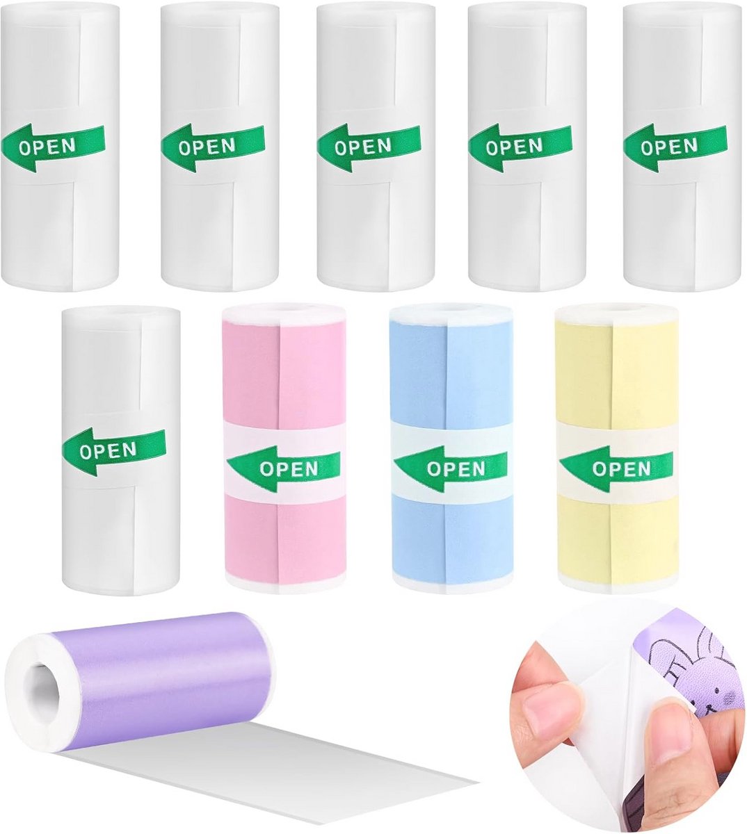 Mini fotoprinter met 10 bijgeleverde rollen thermisch papier