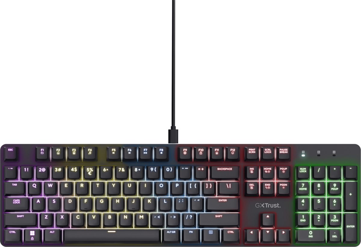 Trust GXT 871 Zora mechanisch toetsenbord met numpad en RGB-verlichting