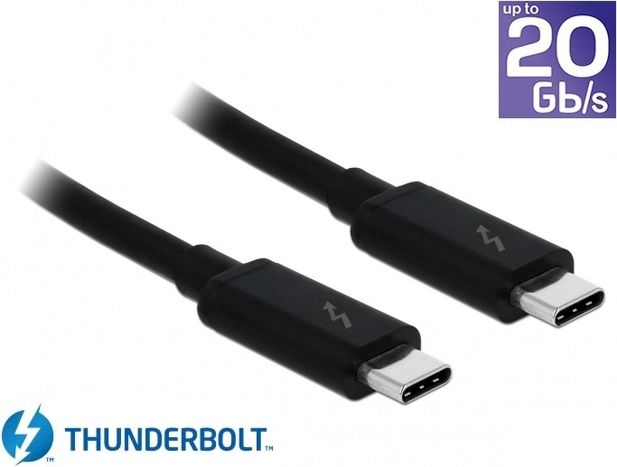 Delock Thunderbolt 3 kabel van 1 meter in het zwart