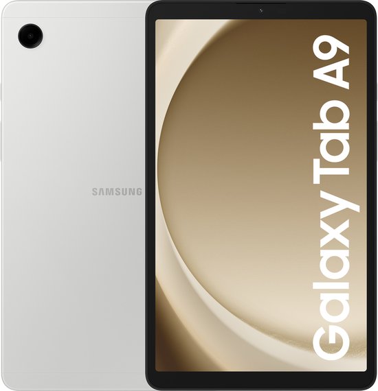 Samsung Galaxy Tab A9 tablet in zilver