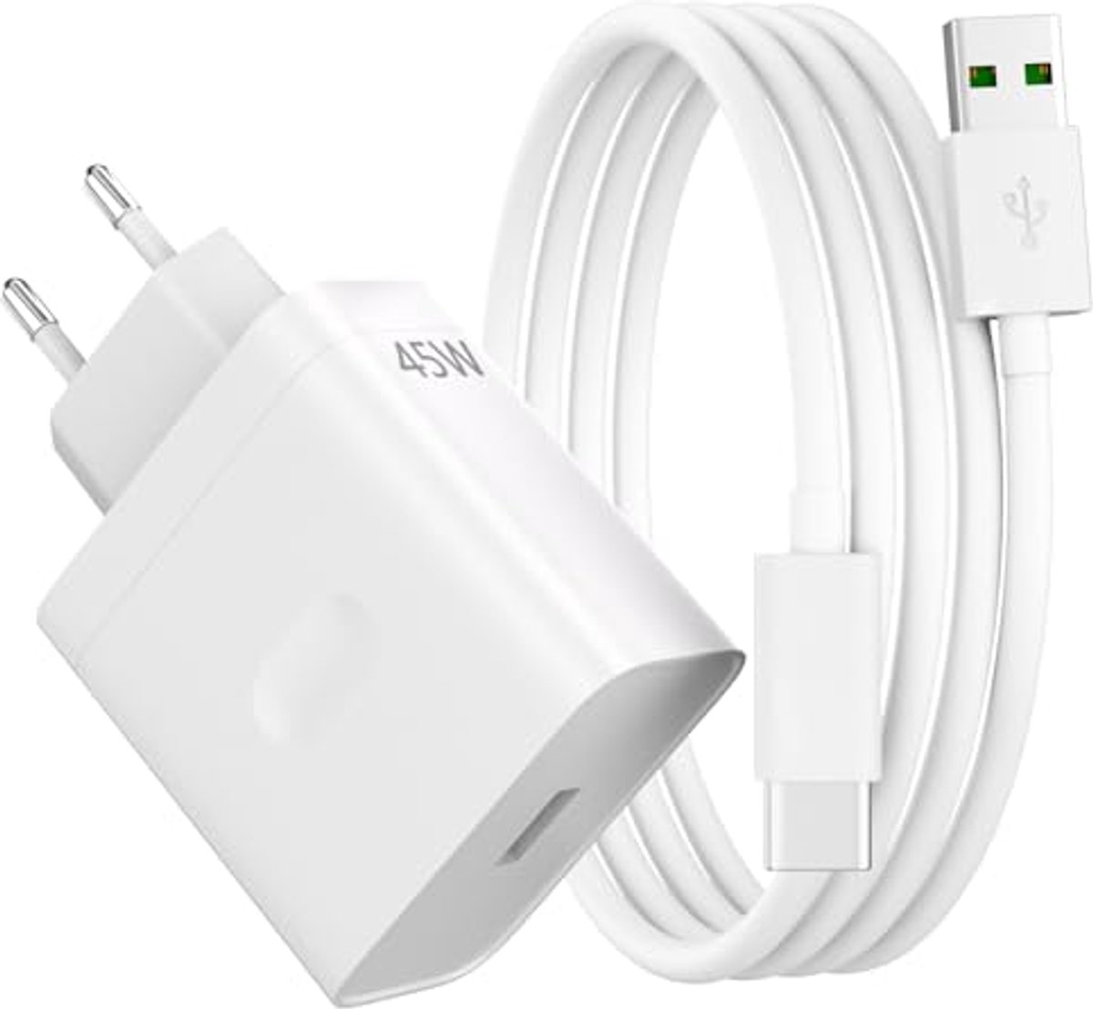 Snellader 45W met USB-C kabel voor Oppo en One Plus
