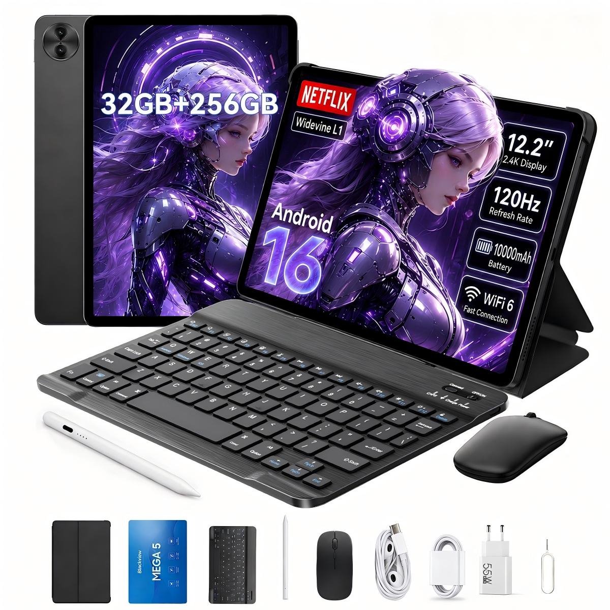 Blackview MEGA 5 tablet met toetsenbord in grijze uitvoering