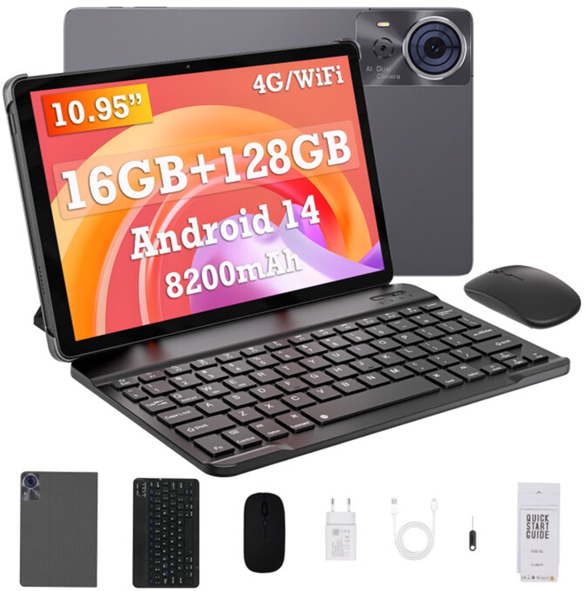 Cubot TAB 70 tablet met toetsenbord in grijze uitvoering
