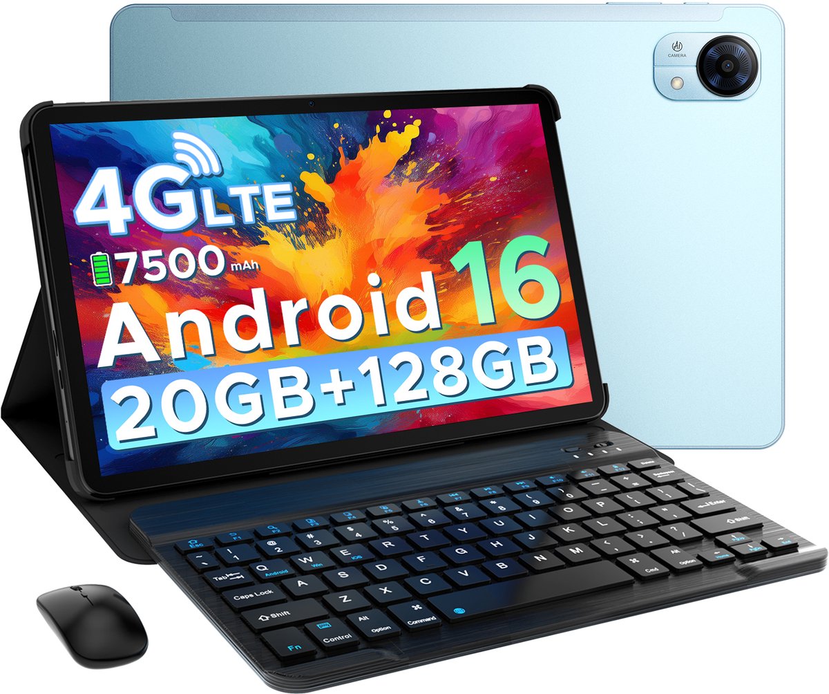 DOOGEE Tab G5 VIP tablet met los toetsenbord op een grijze ondergrond