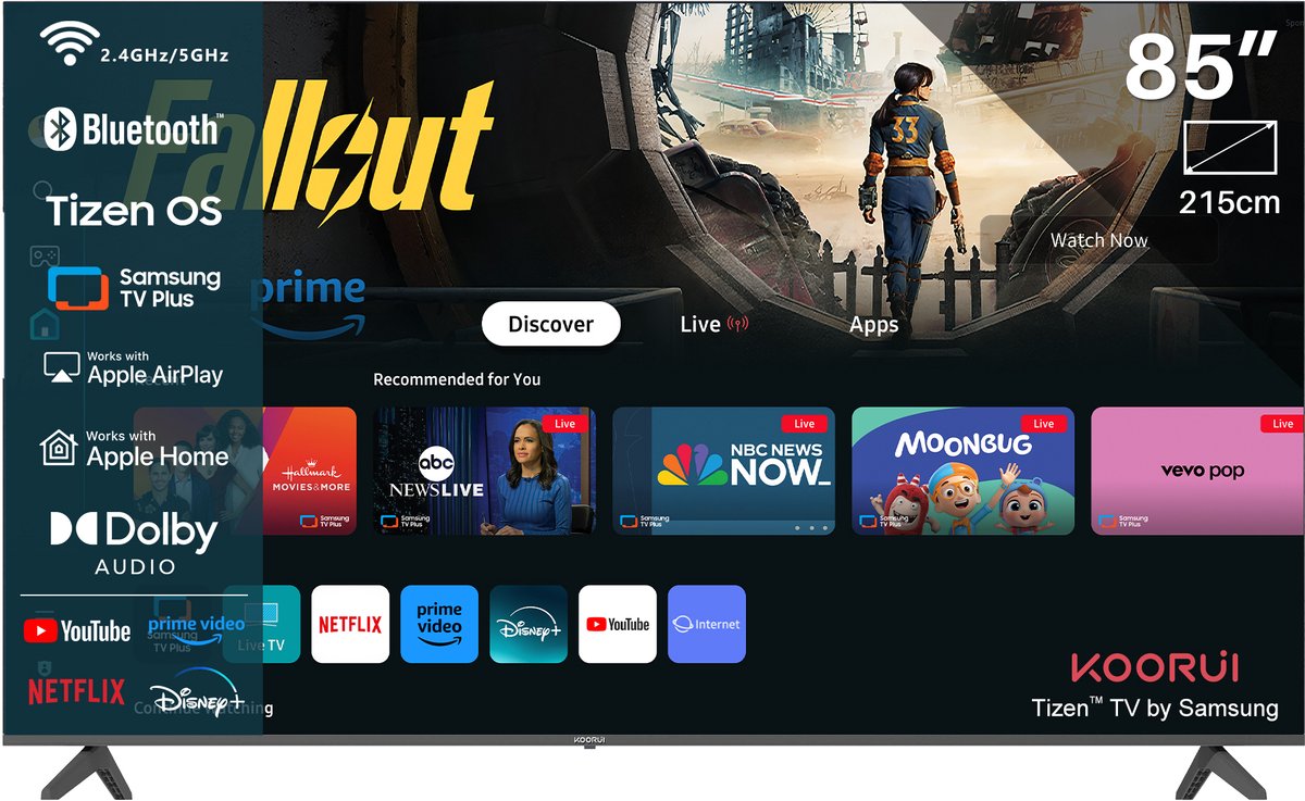Koorui K85D3UQ-T8 85 inch 4K QLED grote tv