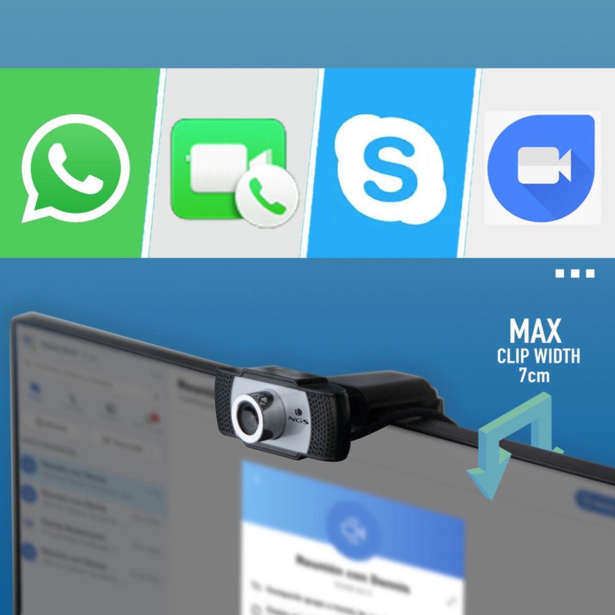 NGS XpressCam720 HD-webcam in zwart