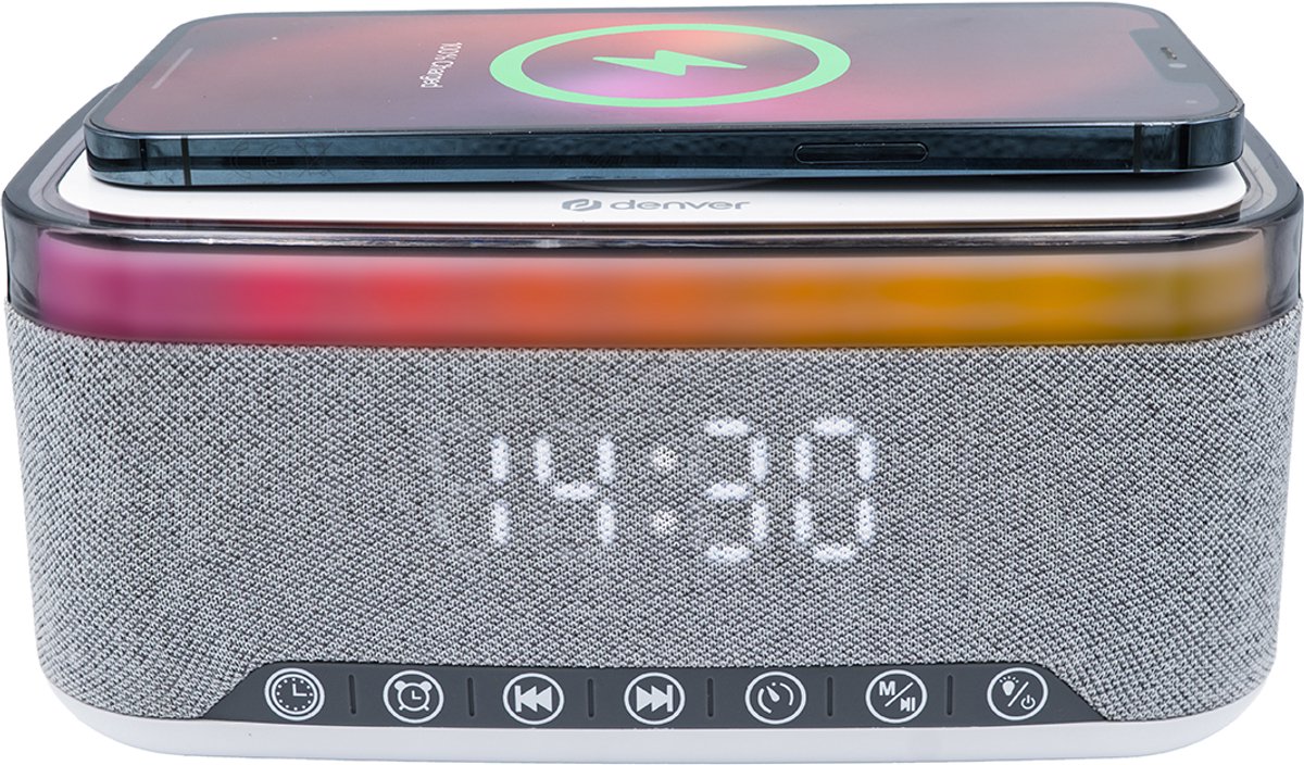Denver wekker met draadloze oplader en white noise machine