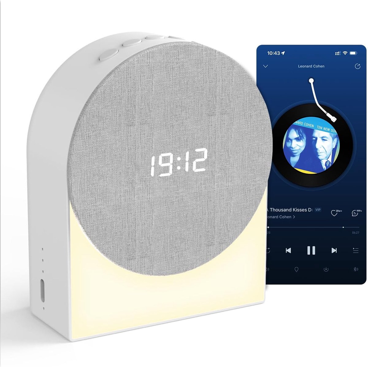KZQ draagbare white noise machine met bluetooth en nachtlampje